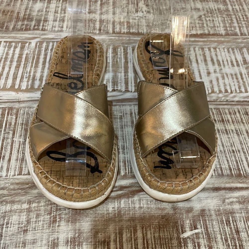 sam edelman sandals gold cross over